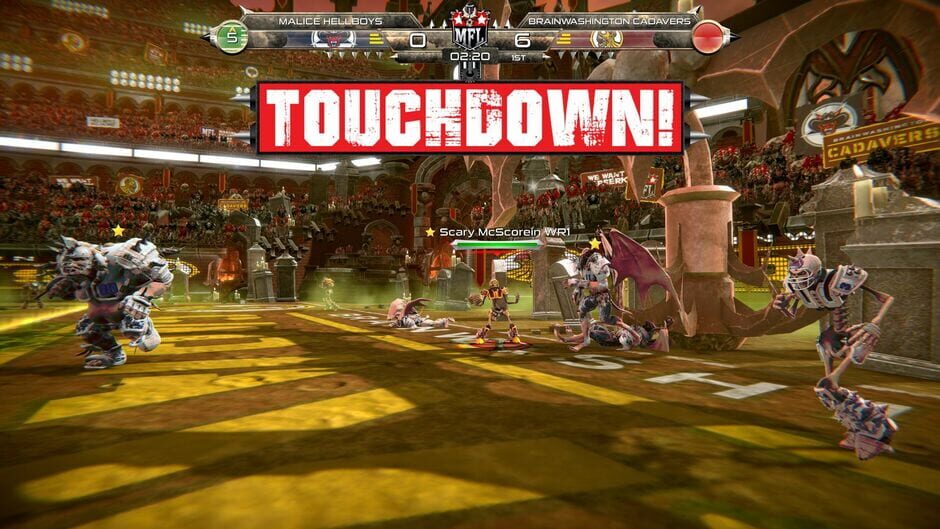 สกรีนช็อตจาก Mutant Football League: Brainwashington Cadavers (รูปที่ 9)