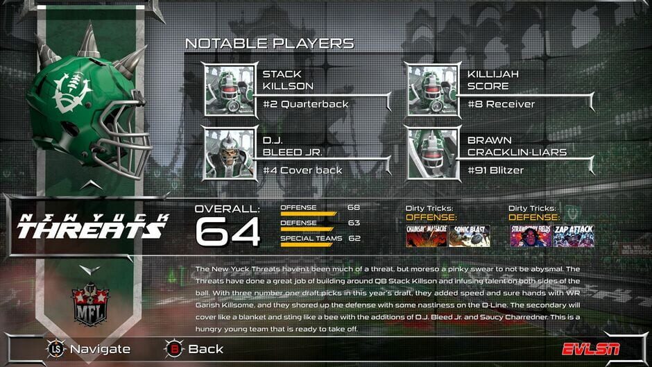 สกรีนช็อตจาก Mutant Football League: New Yuck Threats (รูปที่ 13)