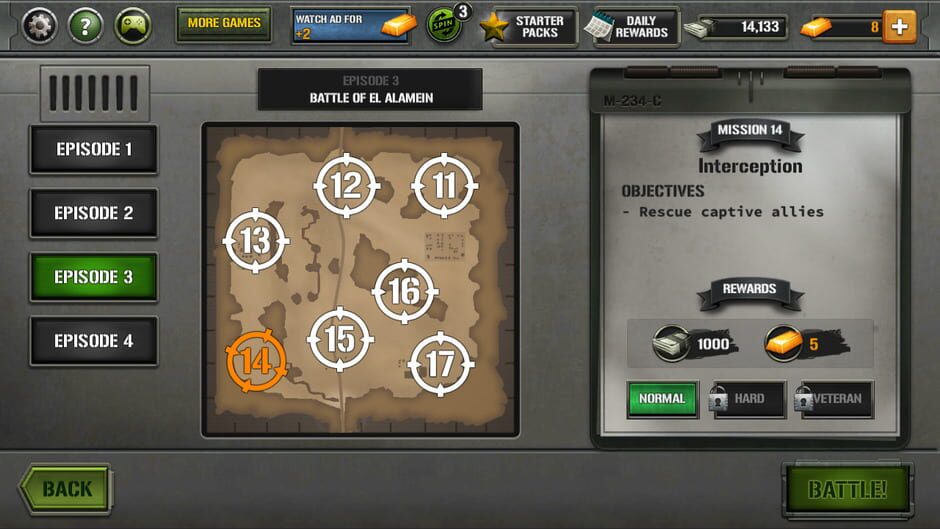 สกรีนช็อตจาก Tanks of Battle: World War 2 (รูปที่ 15)