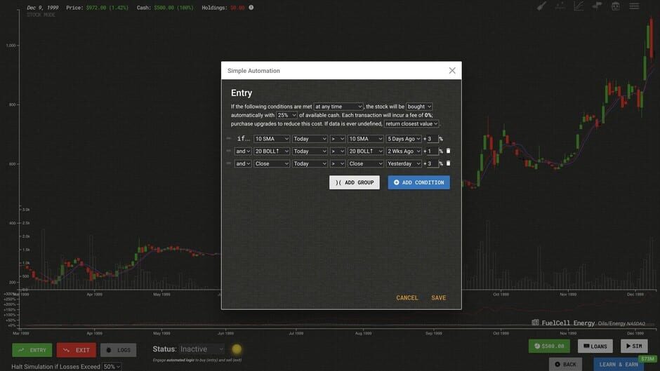 Trade Bots: A Technical Analysis Simulation Screenshot