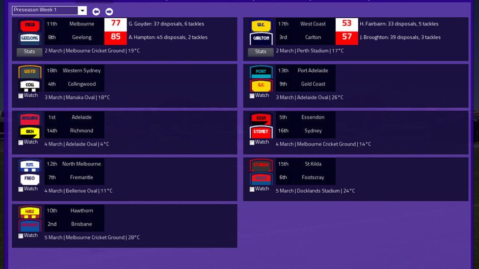 Australian Football Coach 2023 Screenshot
