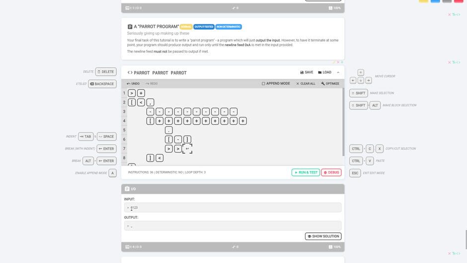 Brainfuck Screenshot