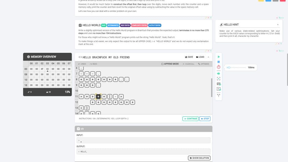 Brainfuck Screenshot