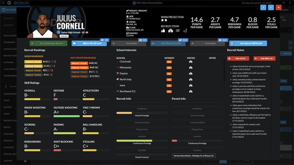 Draft Day Sports: College Basketball 2023 Screenshot