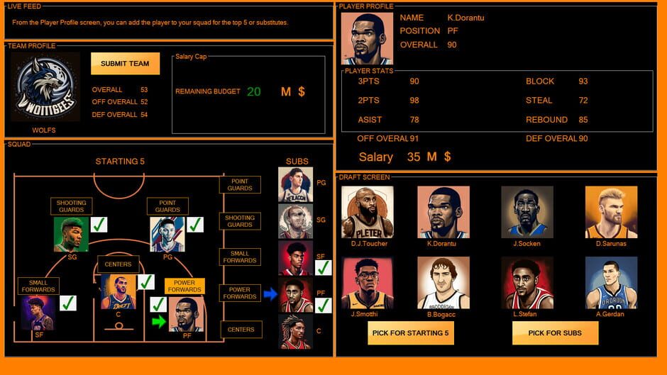 สกรีนช็อตจาก NFBL: National Fantasy Basketball League (รูปที่ 2)