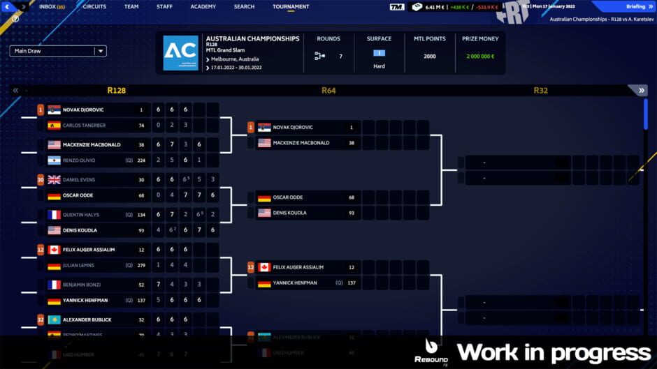 Tennis Manager 2023 Screenshot