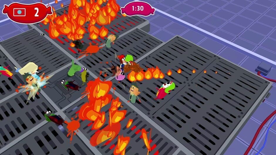 Sausage Wars: Burning Death Screenshot
