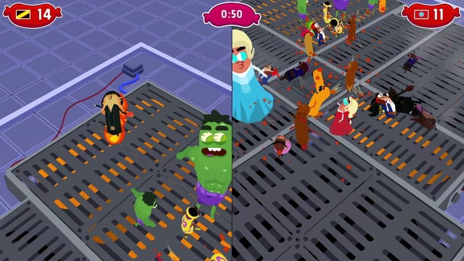 Sausage Wars: Burning Death Screenshot