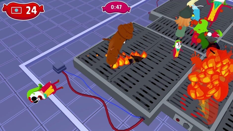 Sausage Wars: Burning Death Screenshot
