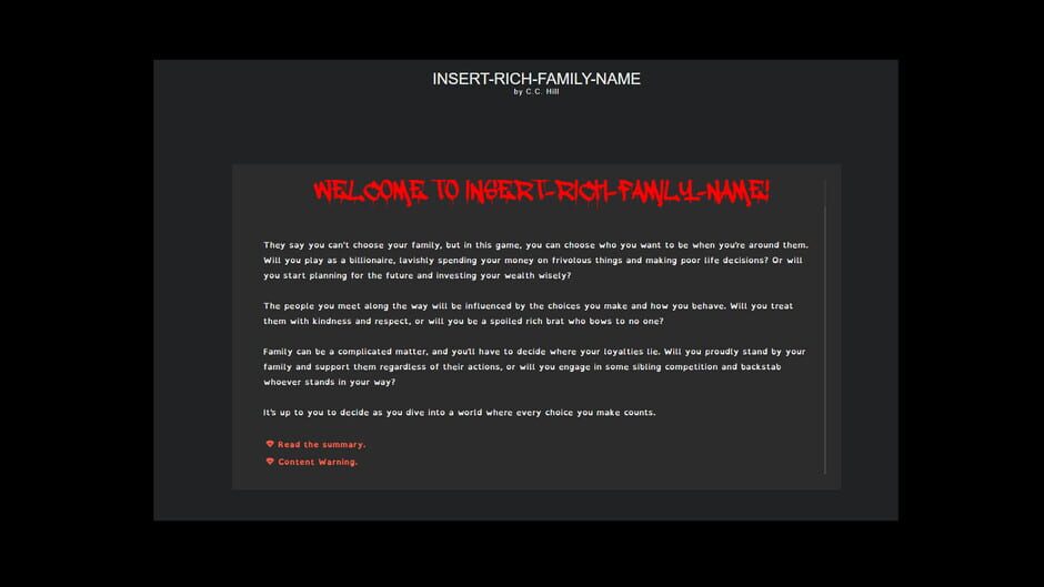 Insert Rich Family Name Screenshot