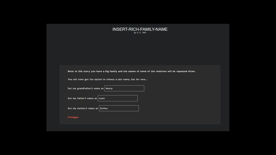 Insert Rich Family Name Screenshot