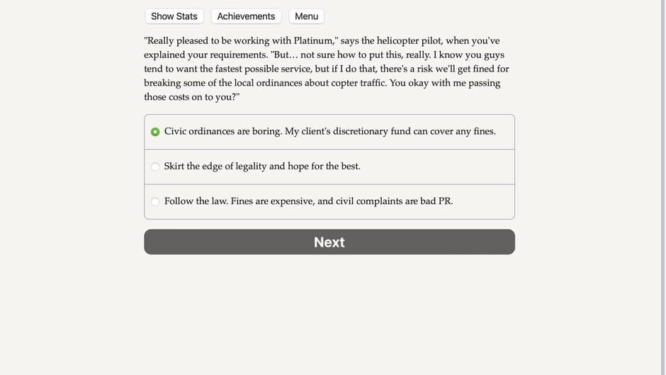 Elite Status: Platinum Concierge Screenshot