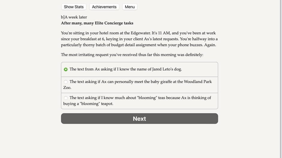 Elite Status: Platinum Concierge Screenshot