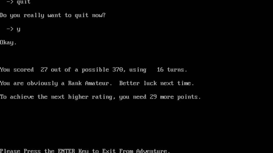 Colossal Cave Adventure Screenshot