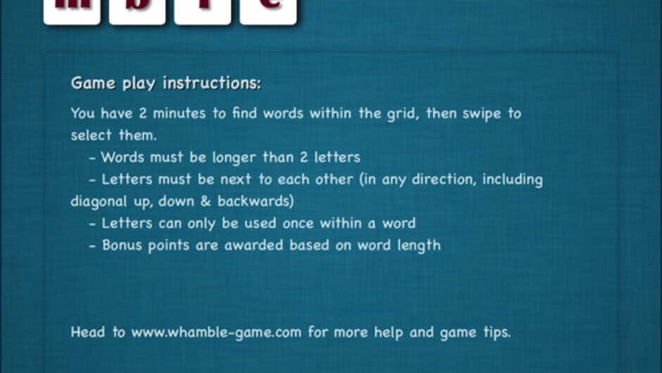 Whamble screenshot