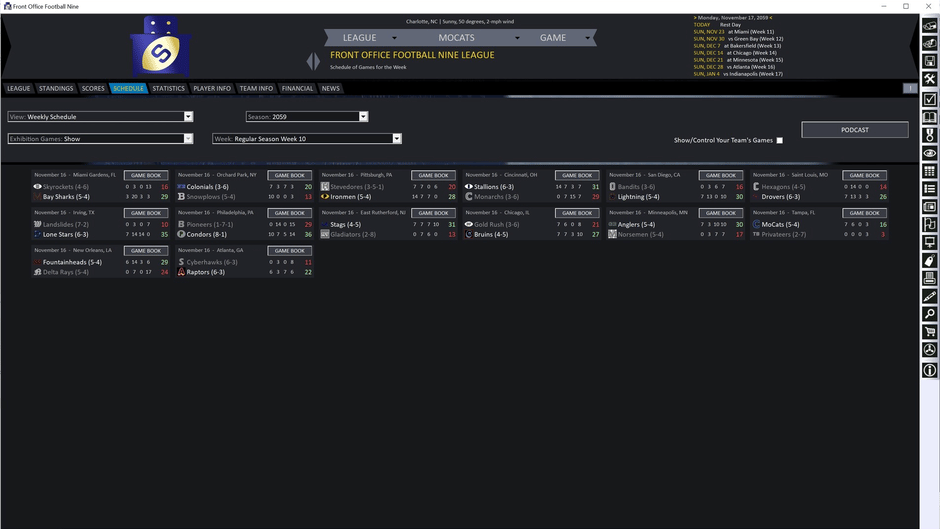 Front Office Football Nine Screenshot
