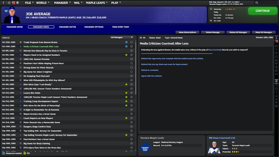 Franchise Hockey Manager 10 Screenshot