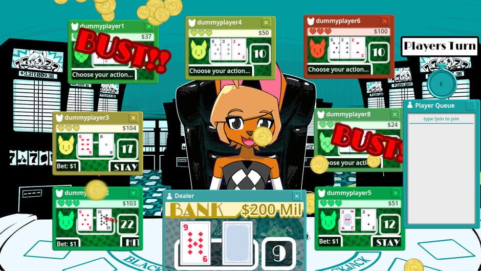 Cole Dingo's Vtuber Blackjack Screenshot