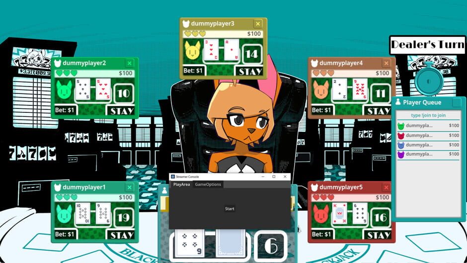 Cole Dingo's Vtuber Blackjack Screenshot