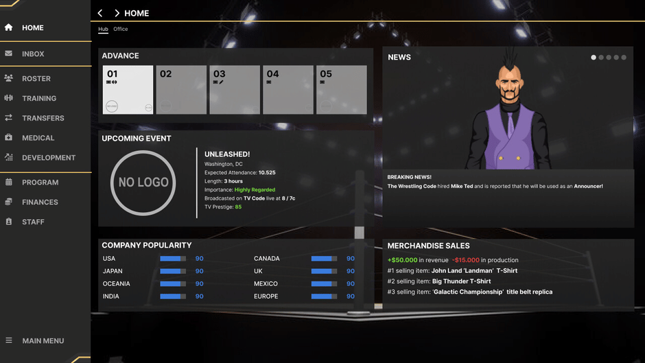 Wrestling Manager 2024 Screenshot