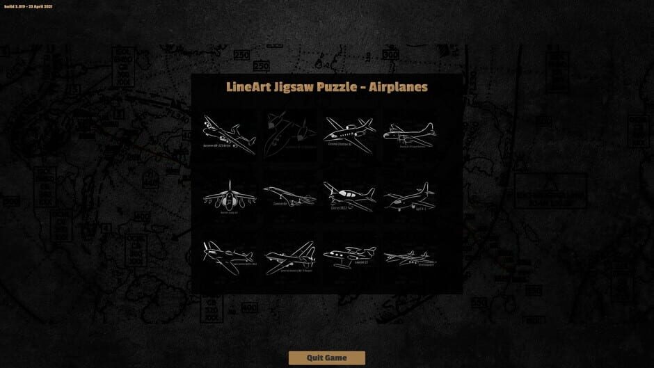 LineArt Jigsaw Puzzle: Airplanes Screenshot
