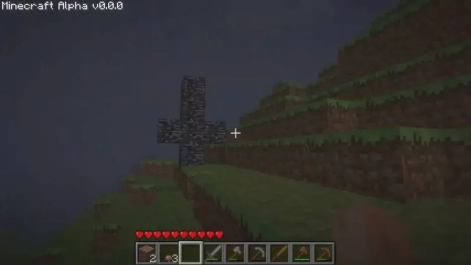 Кадър от Minecraft Alpha 0.0.0