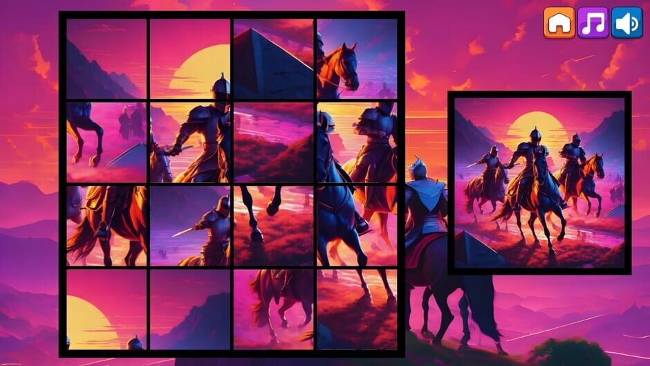 สกรีนช็อตจาก OG Puzzlers: Synthwave Knights (รูปที่ 4)