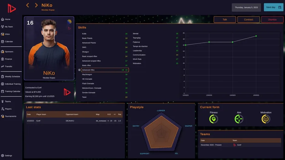 Кадър от FPS Pro Team Manager
