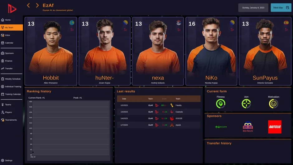 Кадър от FPS Pro Team Manager