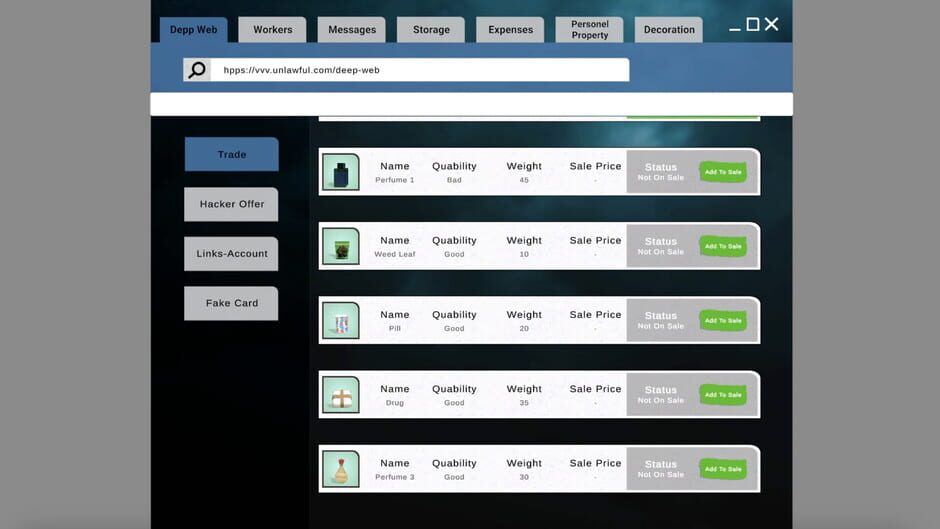 DeepWeb Simulator Screenshot