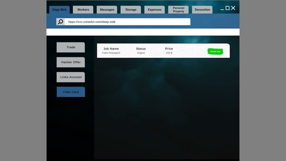 DeepWeb Simulator Screenshot