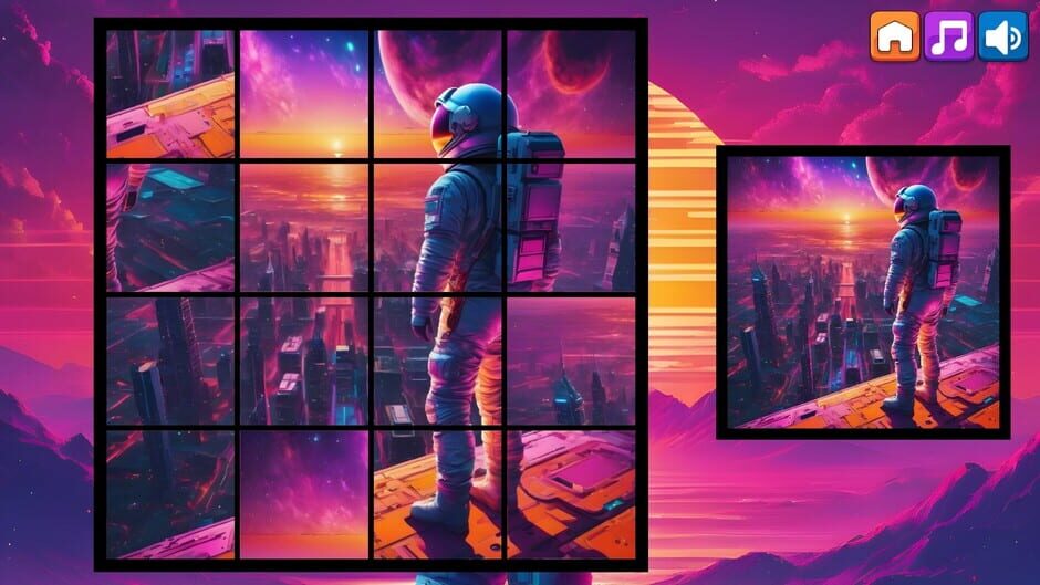 สกรีนช็อตจาก OG Puzzlers: Synthwave Astronauts (รูปที่ 2)