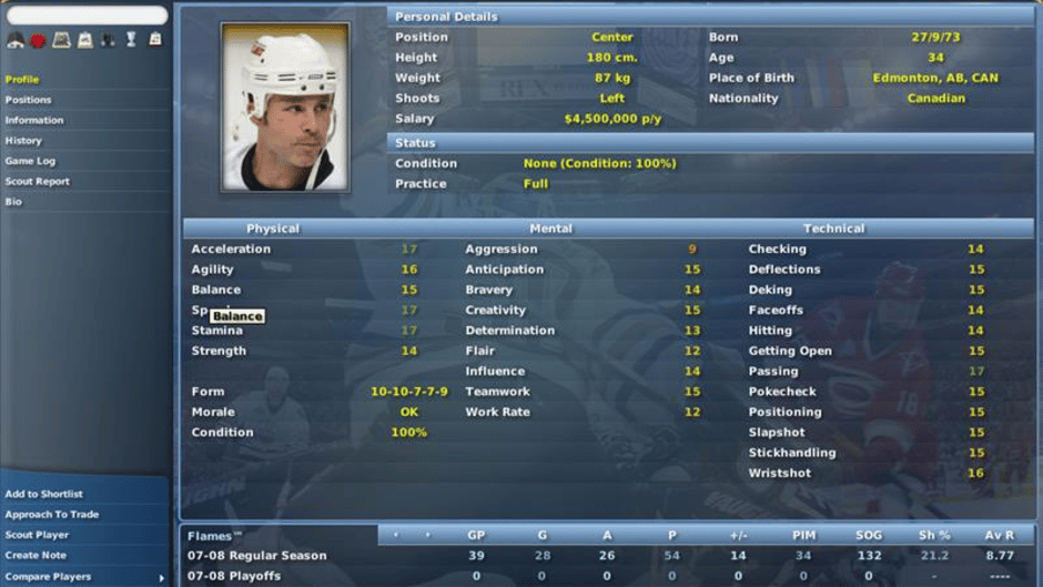 NHL Eastside Hockey Manager 2007 Screenshot