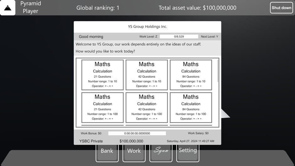 Pyramid Game Screenshot