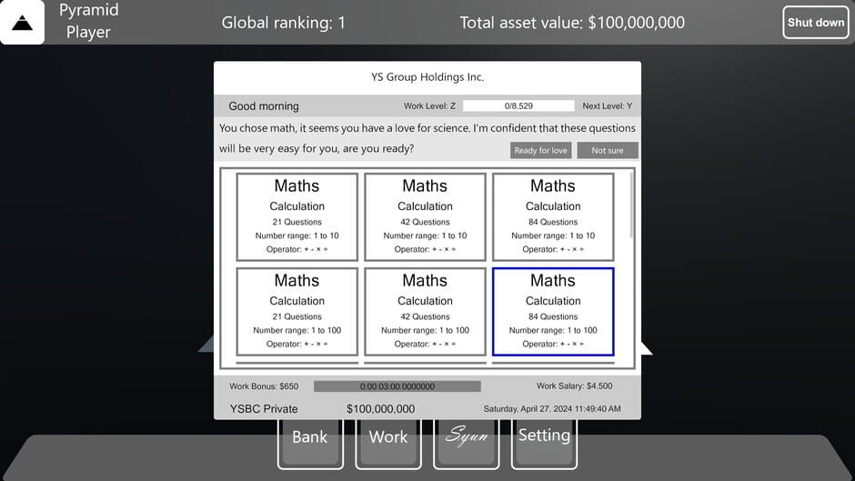 Pyramid Game Screenshot