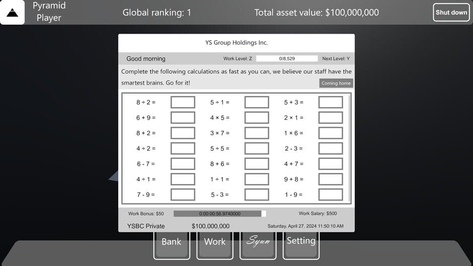 Pyramid Game Screenshot