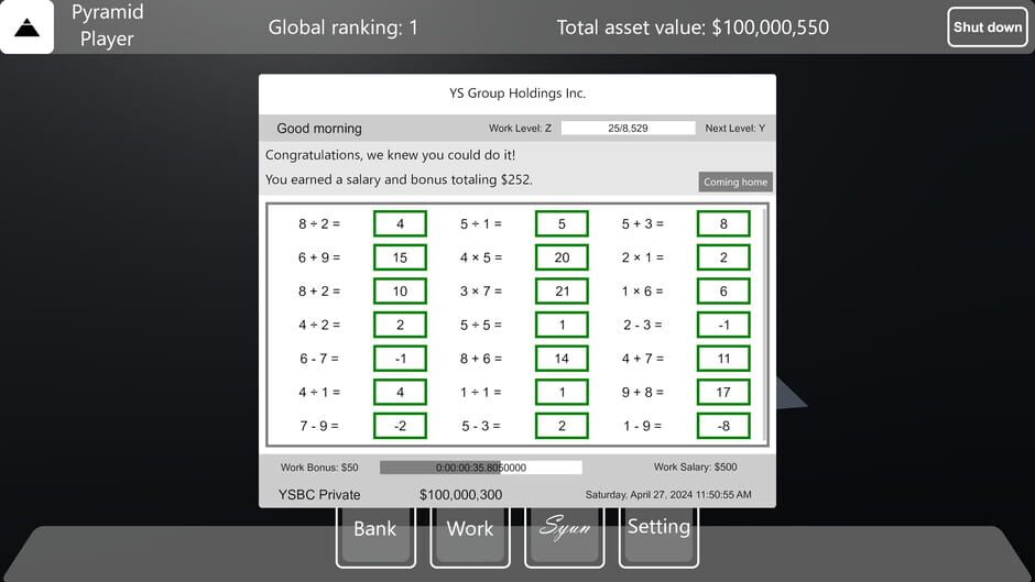 Pyramid Game Screenshot
