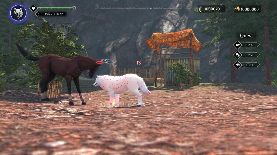 สกรีนช็อตจาก Wolf Sim: Animal Battle Survival RPG (รูปที่ 10)