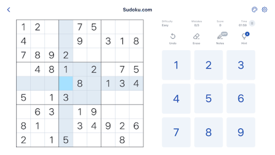 Sudoku.com Screenshot