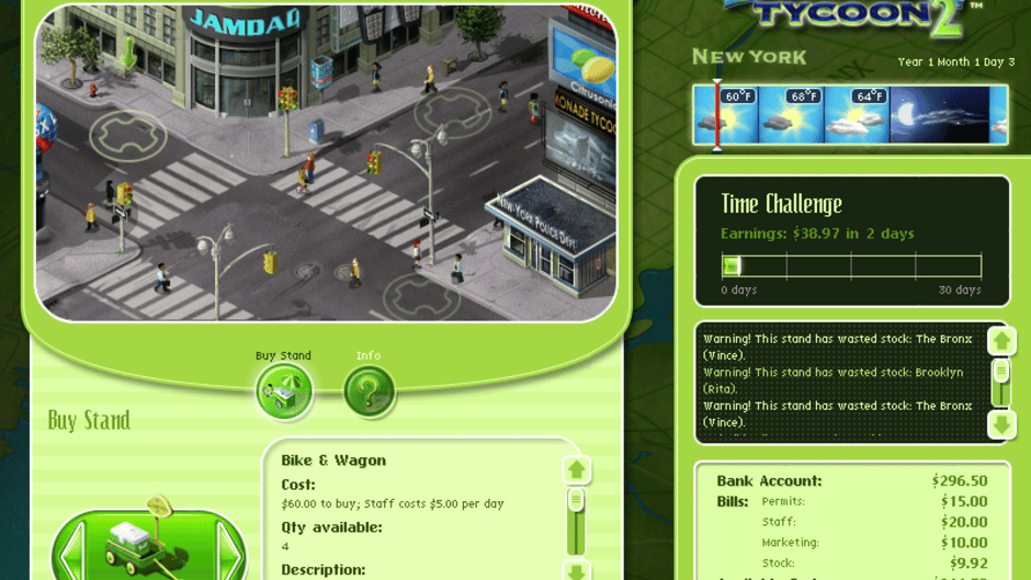 Lemonade Tycoon 2: New York Edition Screenshot
