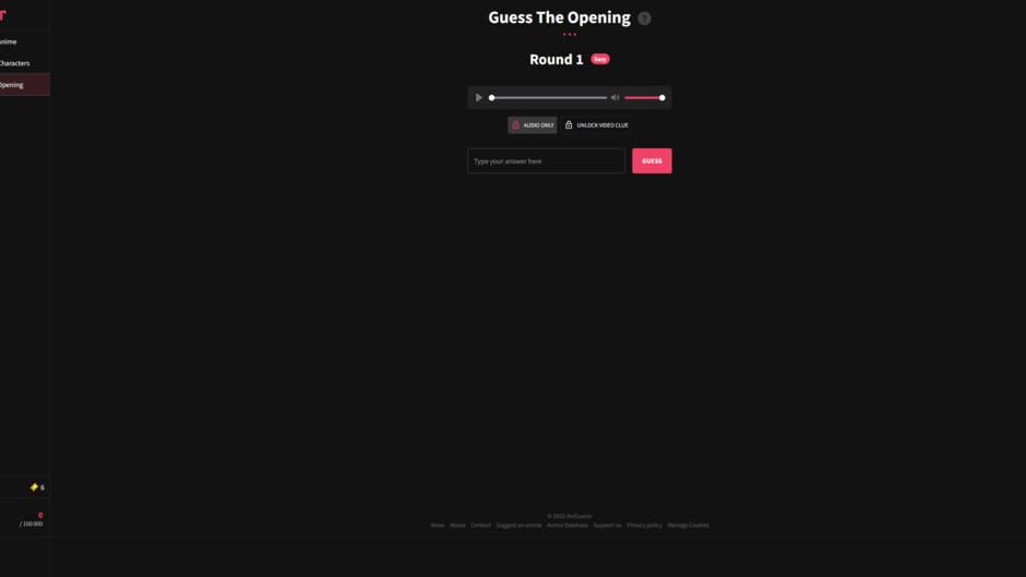 Screenshots AniGuessr