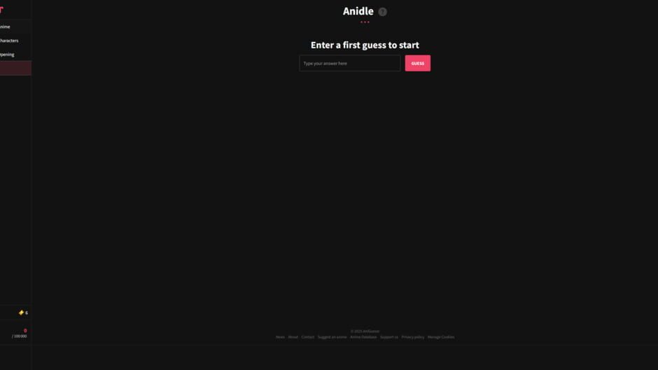 Screenshots AniGuessr