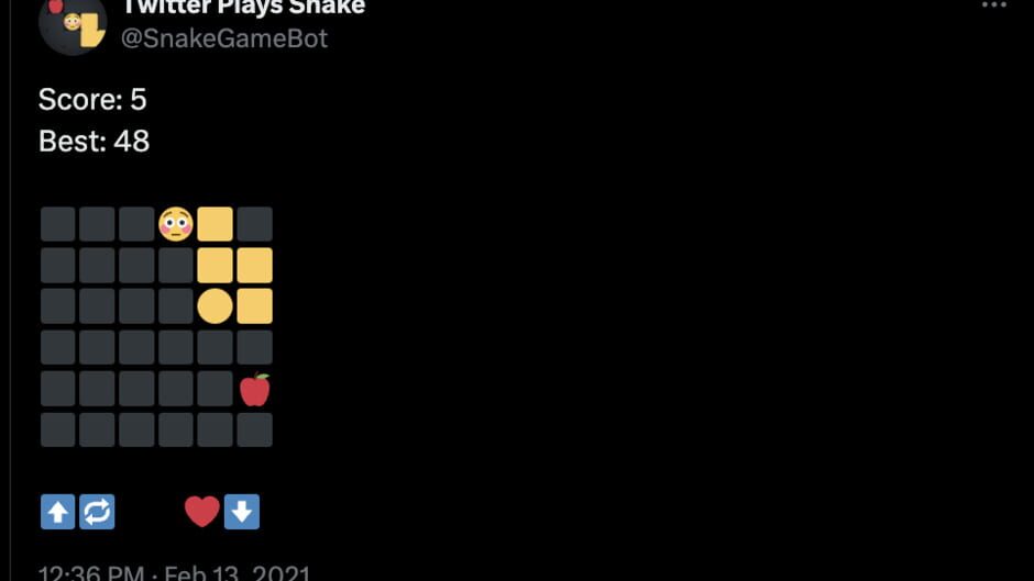 Twitter Plays Snake screenshot