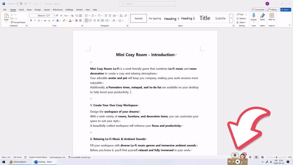 Mini Cozy Room: Lo-Fi Screenshot