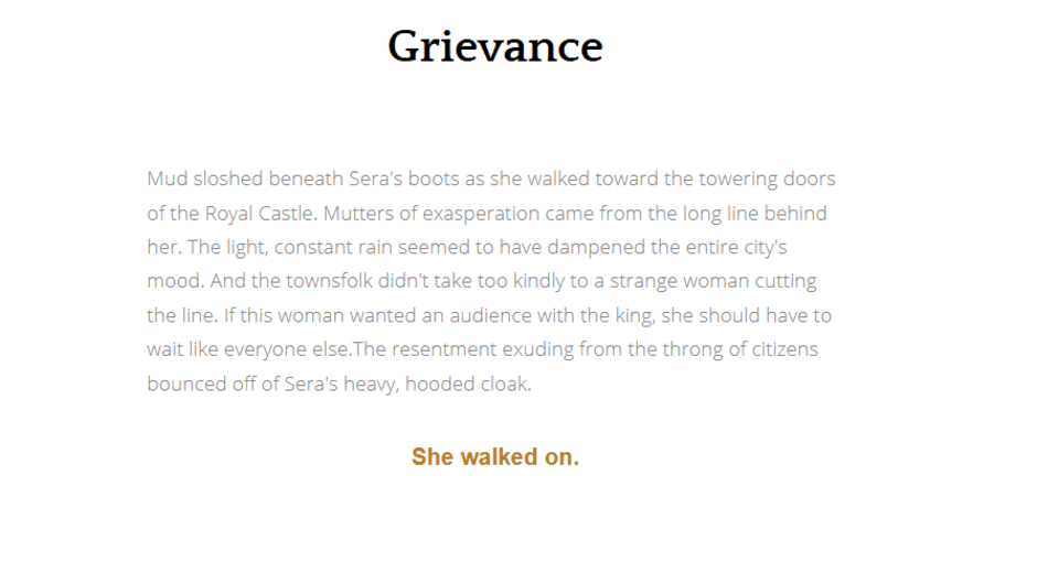 Grievance Screenshot
