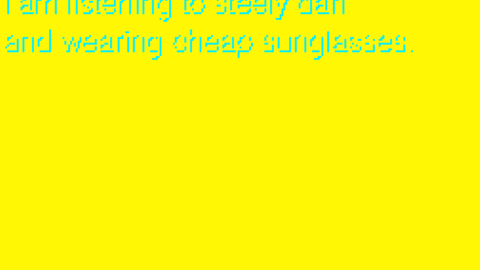 The Bombs Have Been Dropped, I am Listening to Steely Dan and Wearing Cheap Sunglasses. Screenshot