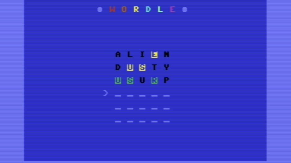 Wordle for Commodore 64 screenshot 1