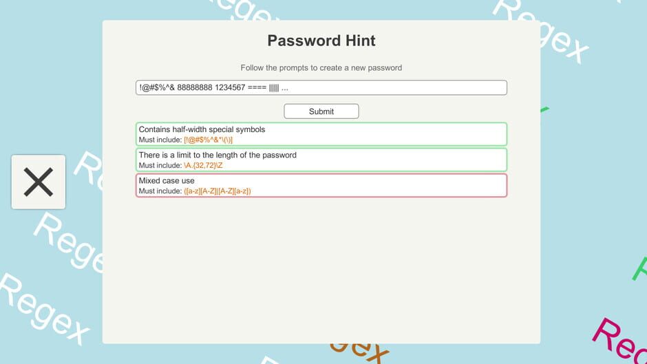 Regex Game Screenshot