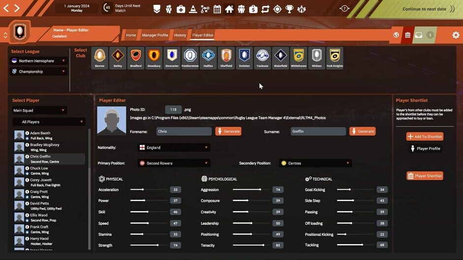 Rugby League Team Manager 4 Screenshot