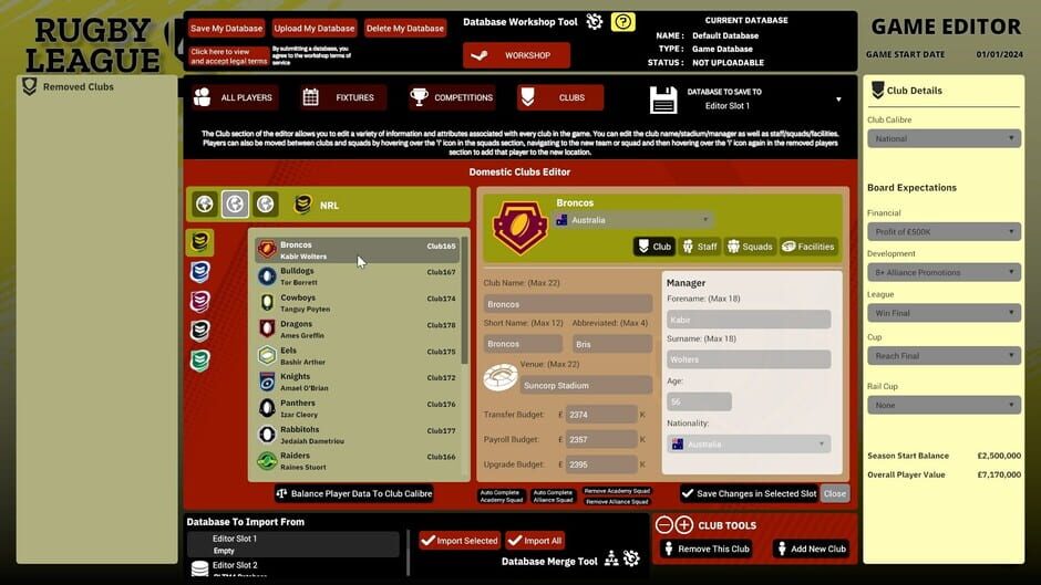 Rugby League Team Manager 4 Screenshot
